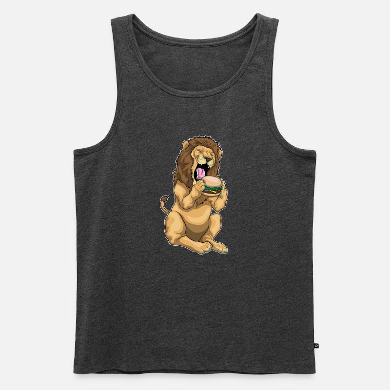 Löwe Burger - Männer Premium Bio Tank Top - Anthrazit meliert