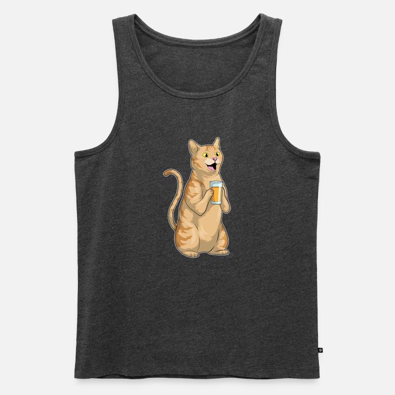 Katze Saft - Männer Premium Bio Tank Top - Anthrazit meliert