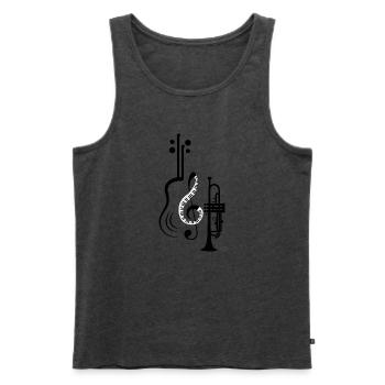 Musiknoten Musik Musiker Notenschlüssel Noten - Männer Premium Bio Tank Top - Anthrazit meliert - Vorne - Michal (187cm)