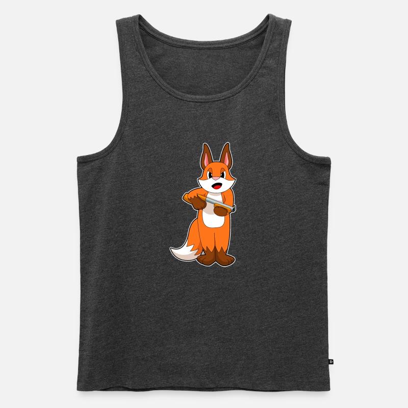 Fuchs Schrotflinte - Männer Premium Bio Tank Top - Anthrazit meliert