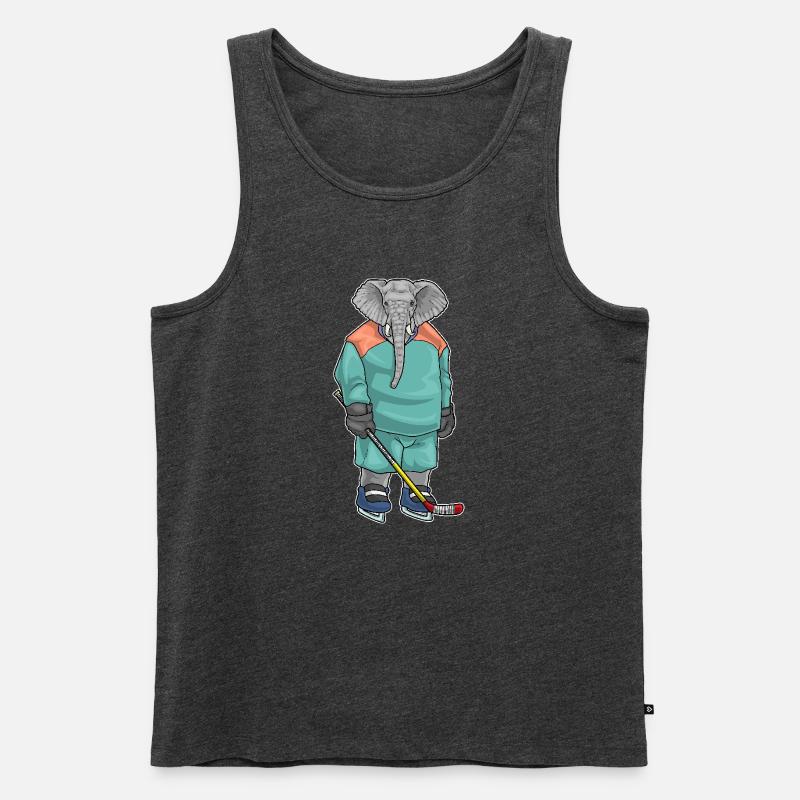 Elefant Eishockey Eishockeyschläger - Männer Premium Bio Tank Top - Anthrazit meliert