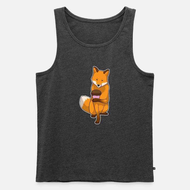 Fuchs Muffin - Männer Premium Bio Tank Top - Anthrazit meliert
