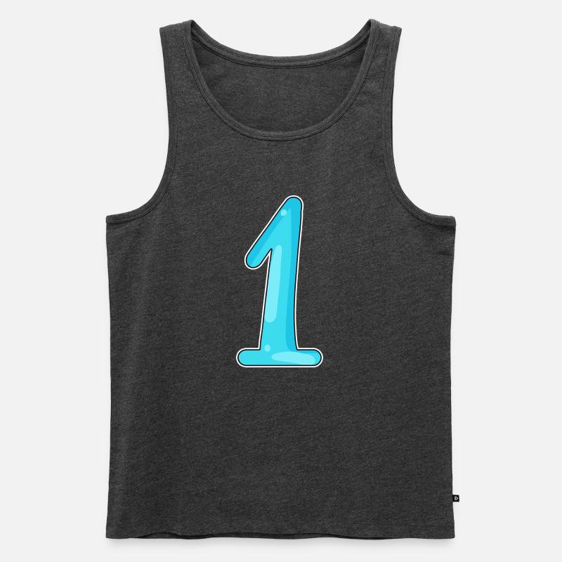 1 - Männer Premium Bio Tank Top - Anthrazit meliert