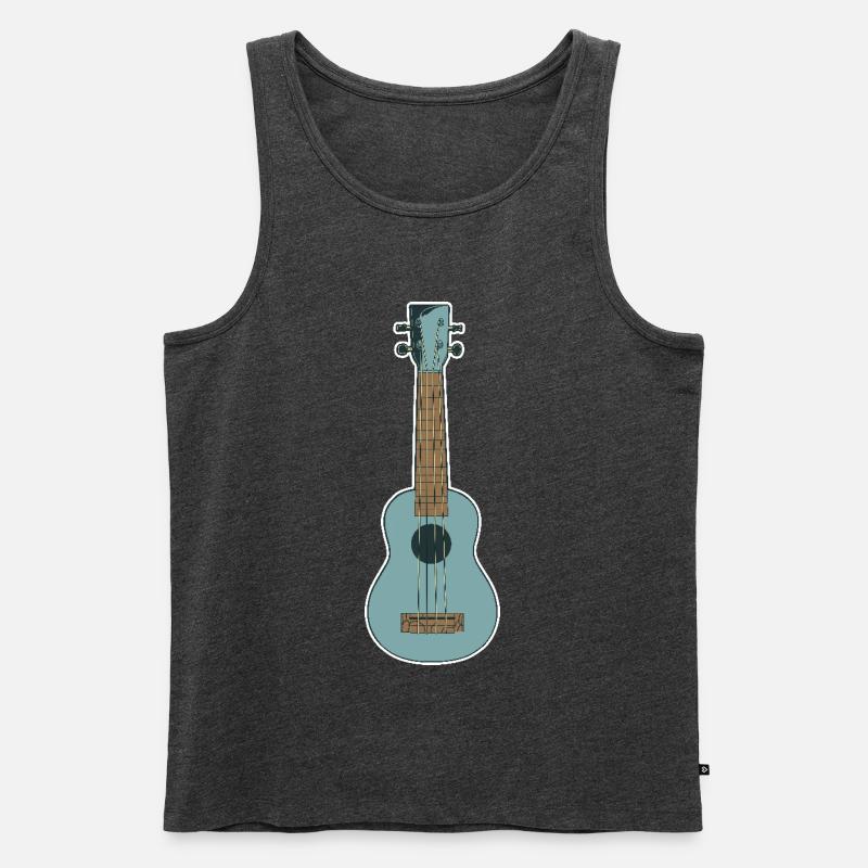 Retro Ukulele - Männer Premium Bio Tank Top - Anthrazit meliert