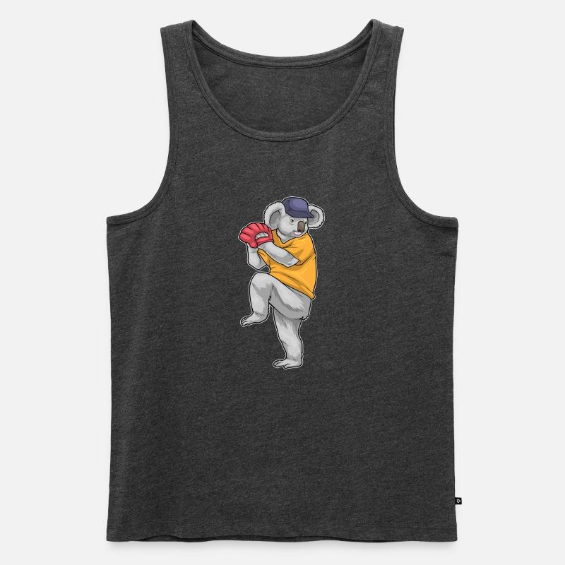 Koala Baseball Baseballhandschuh - Männer Premium Bio Tank Top - Anthrazit meliert