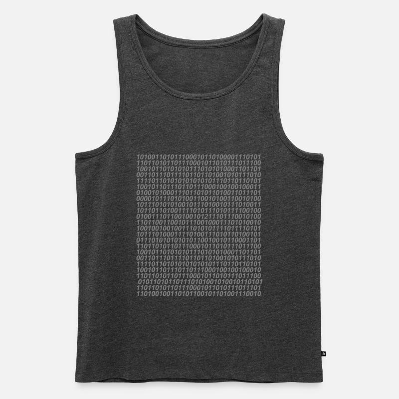 Binär Code Logo - Männer Premium Bio Tank Top - Anthrazit meliert