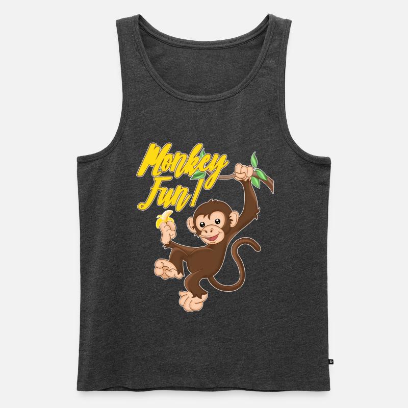 Monkey Monkey Fun Monkey Monkey - Men's Premium Organic Tank Top - heather anthracite