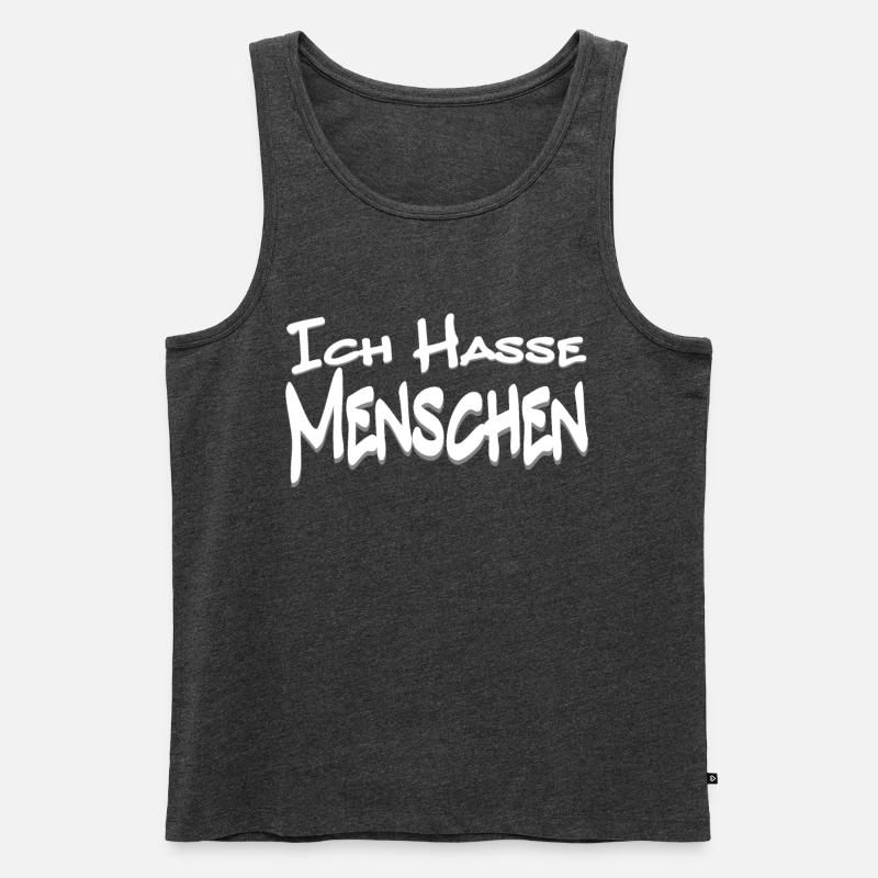 Humoristischer Spruch mit Comic-Design - Männer Premium Bio Tank Top - Anthrazit meliert