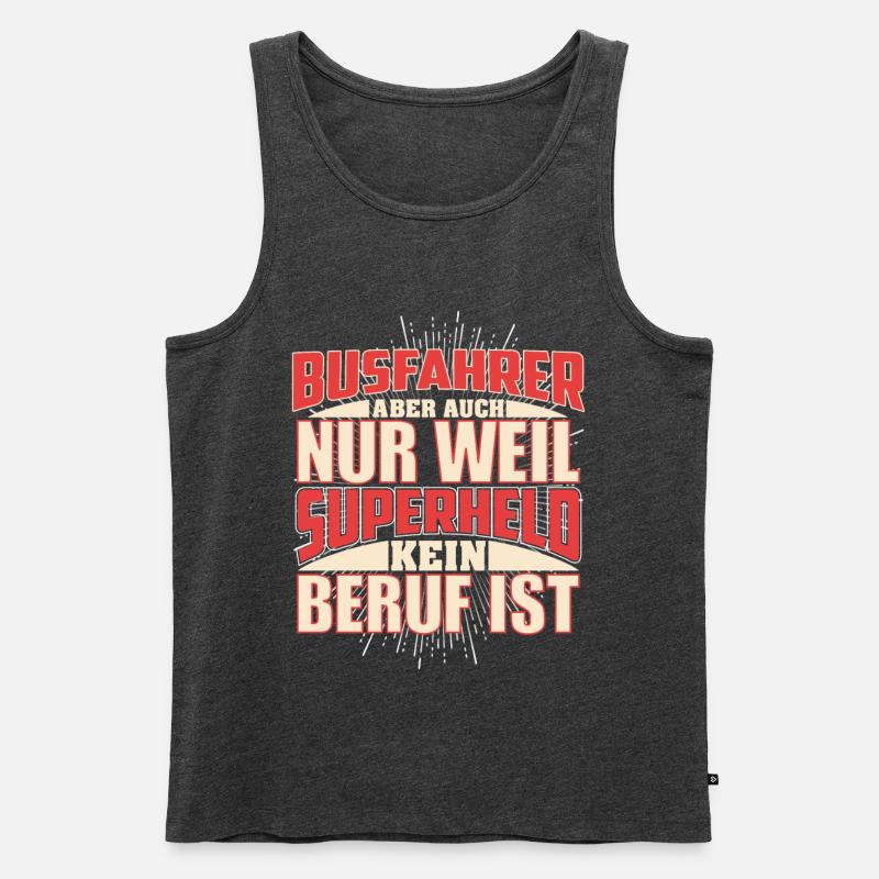 Busfahrer Superheld - Männer Premium Bio Tank Top - Anthrazit meliert