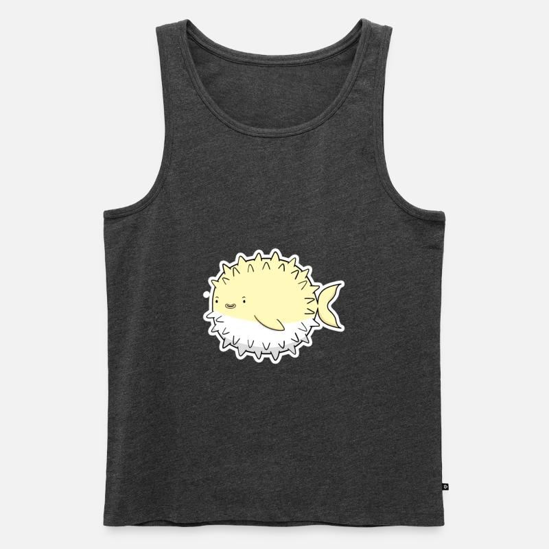 Pufferfisch - Männer Premium Bio Tank Top - Anthrazit meliert