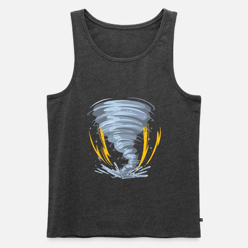 Tornado Hurricane Windsturm Geschenkidee - Männer Premium Bio Tank Top - Anthrazit meliert