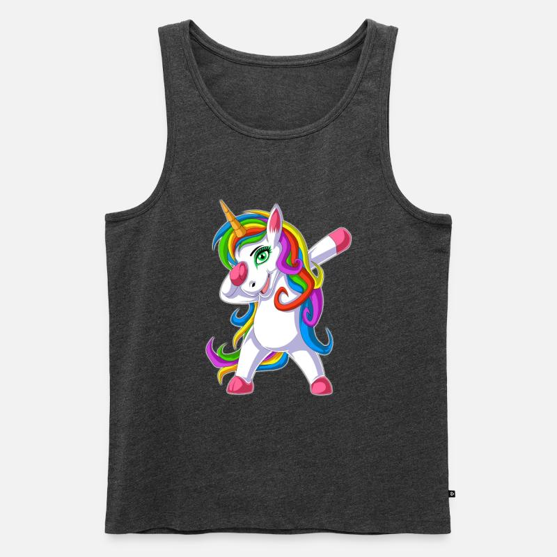 dabbing Einhorn - Männer Premium Bio Tank Top - Anthrazit meliert