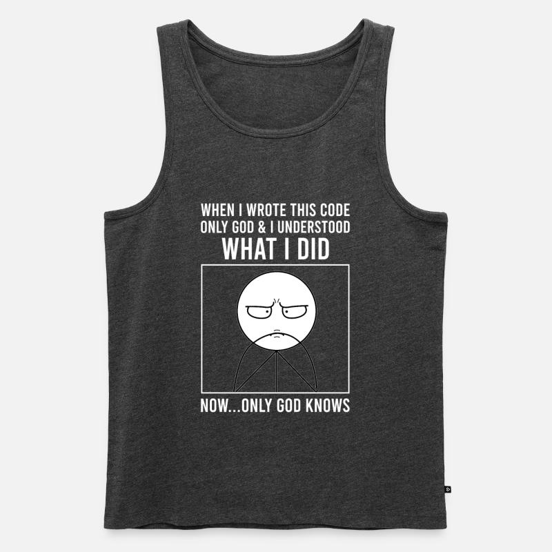 Programmierer Informatiker Softwareentwickler Meme - Männer Premium Bio Tank Top - Anthrazit meliert
