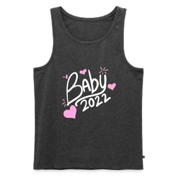 Baby 2022 - Neugeborenes Baby 2022 Mädchen Tochter - Männer Premium Bio Tank Top - Anthrazit meliert - Vorne - Michal (187cm)