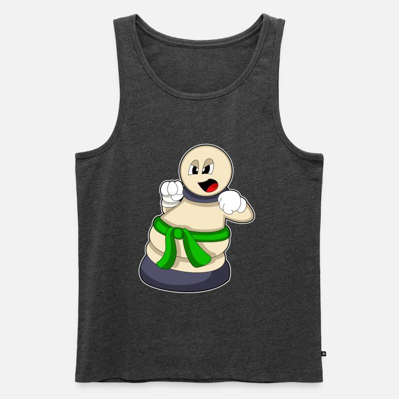 Schachfigur Bauer beim Schach - Männer Premium Bio Tank Top - Anthrazit meliert