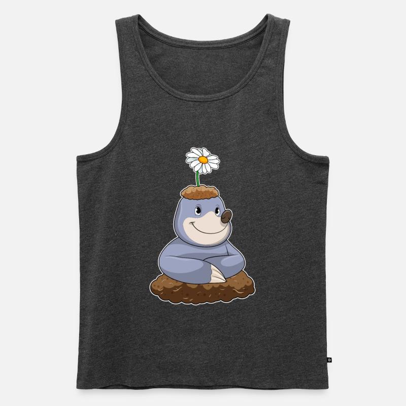 Maulwurf Gänseblümchen - Männer Premium Bio Tank Top - Anthrazit meliert
