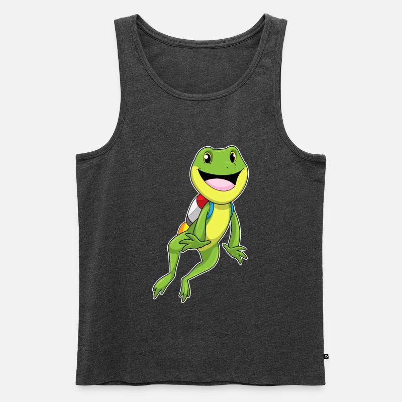 Frosch mit Jetpack - Männer Premium Bio Tank Top - Anthrazit meliert