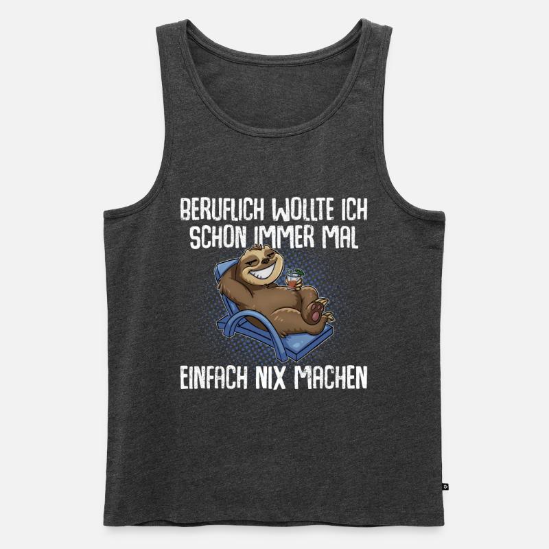 Faultier Beruf - Männer Premium Bio Tank Top - Anthrazit meliert