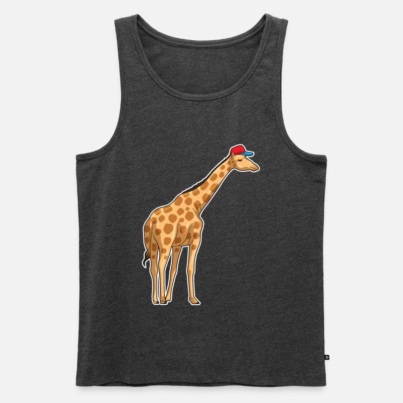 Giraffe Cap - Männer Premium Bio Tank Top - Anthrazit meliert