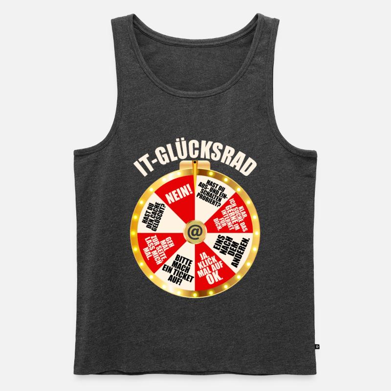 IT Support Glücksrad Service Desk IT Helpdesk Nerd - Männer Premium Bio Tank Top - Anthrazit meliert