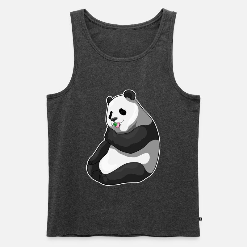 Panda Lutscher - Männer Premium Bio Tank Top - Anthrazit meliert