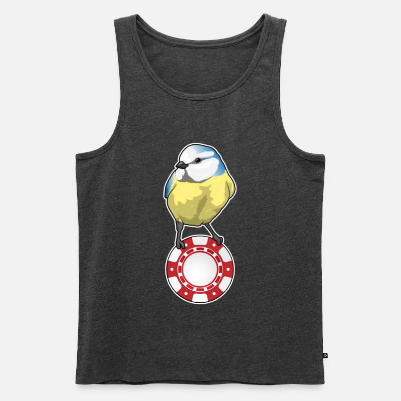 Vogel Poker Pokerchips - Männer Premium Bio Tank Top - Anthrazit meliert