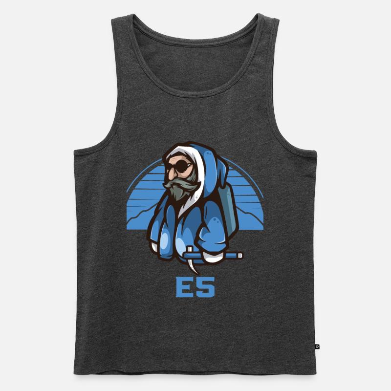 Alpenüberquerung E5 Alpenüberquerer - Männer Premium Bio Tank Top - Anthrazit meliert