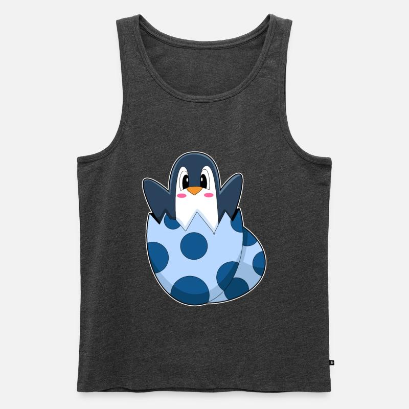 Pinguin Ei - Männer Premium Bio Tank Top - Anthrazit meliert