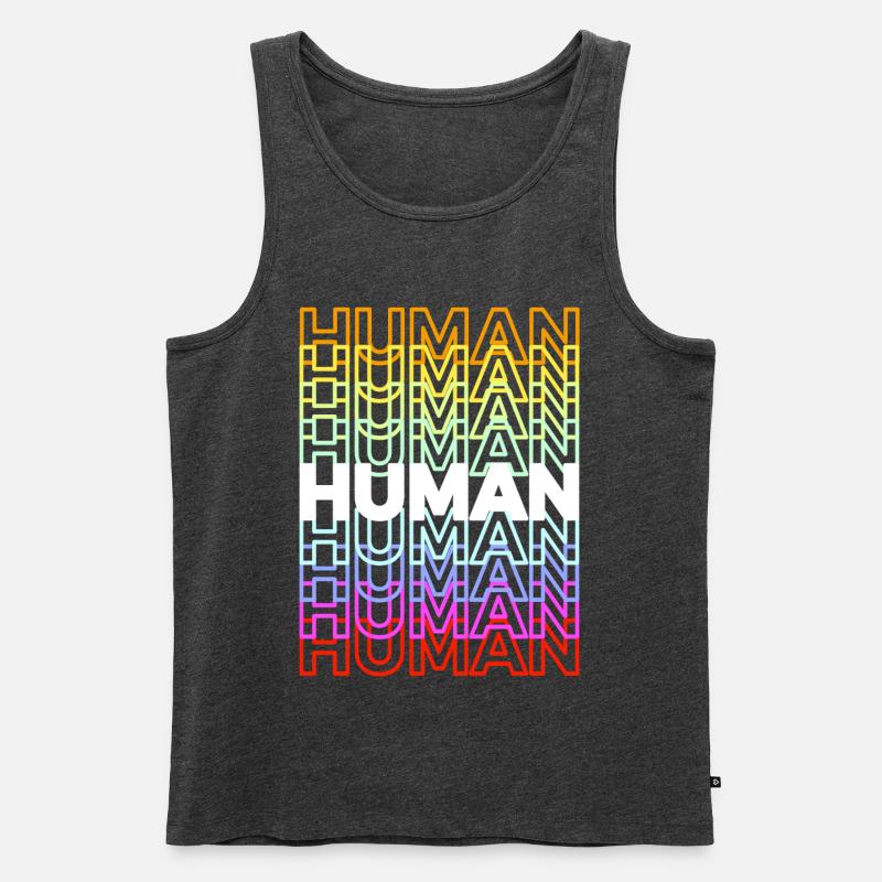 Human Pride LGBT - Männer Premium Bio Tank Top - Anthrazit meliert