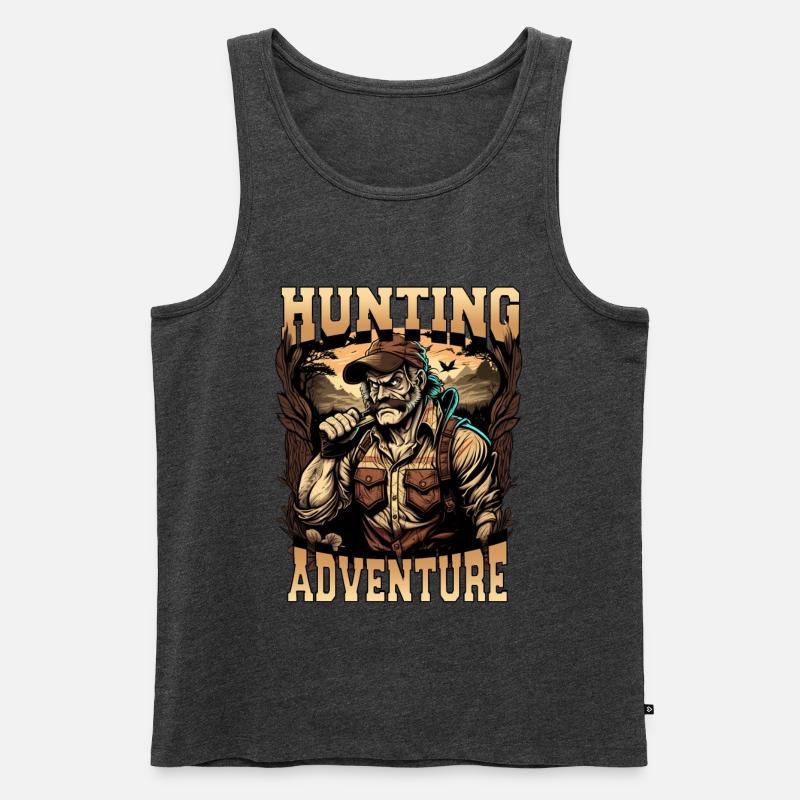Jäger auf einem Abenteuer - Männer Premium Bio Tank Top - Anthrazit meliert