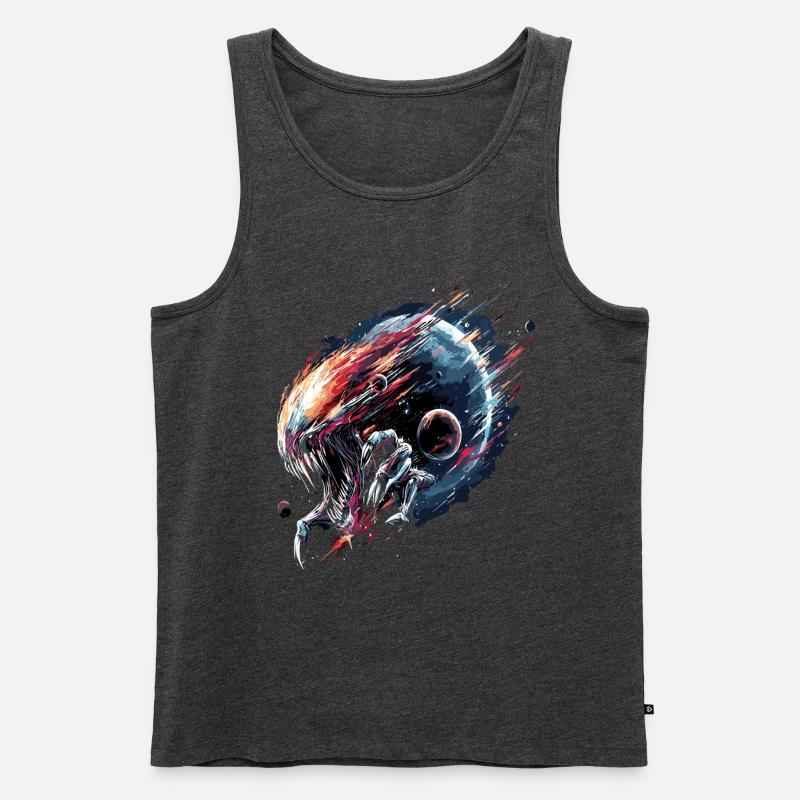 Alien Creature Planet Sci-Fi - Männer Premium Bio Tank Top - Anthrazit meliert