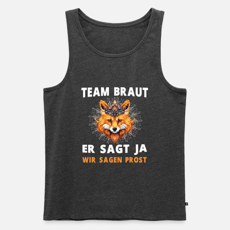 Hochzeit Junggesellenabschied Fuchs Bräutigam - Männer Premium Bio Tank Top - Anthrazit meliert