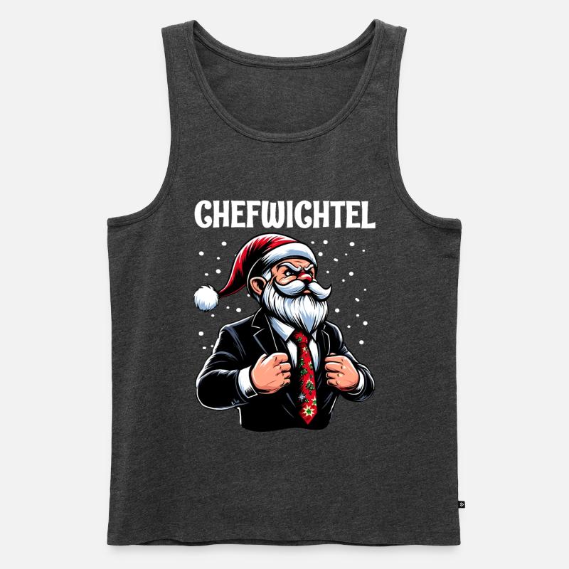 Chefwichtel Weihnachts Gnome - Männer Premium Bio Tank Top - Anthrazit meliert