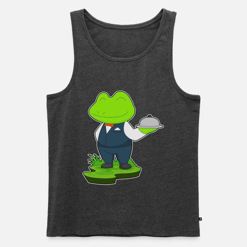 Frosch Kellner Servierplatte - Männer Premium Bio Tank Top - Anthrazit meliert
