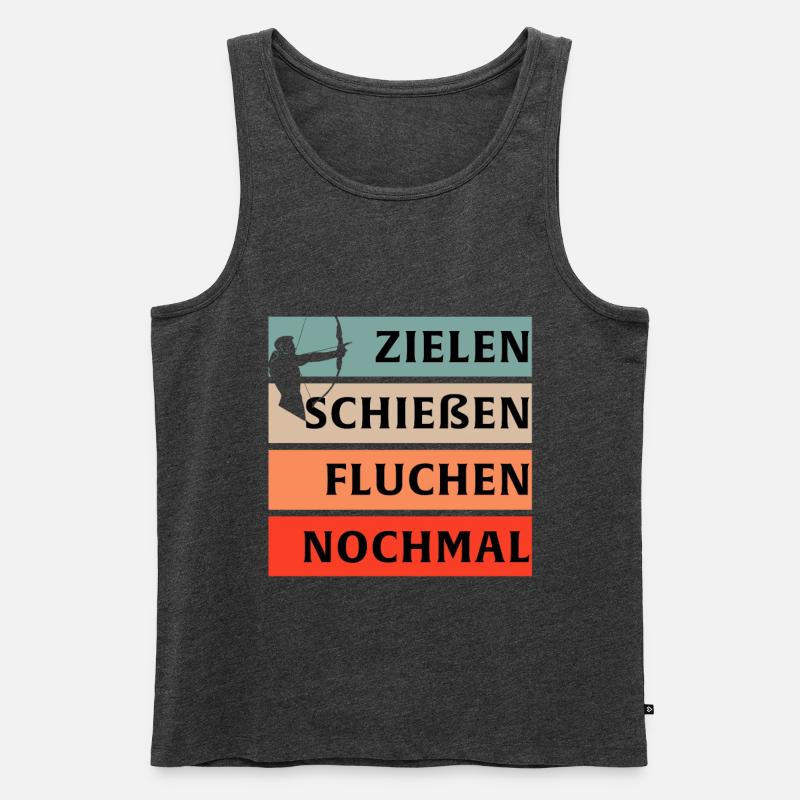 Bogen Bogenschießen - Männer Premium Bio Tank Top - Anthrazit meliert