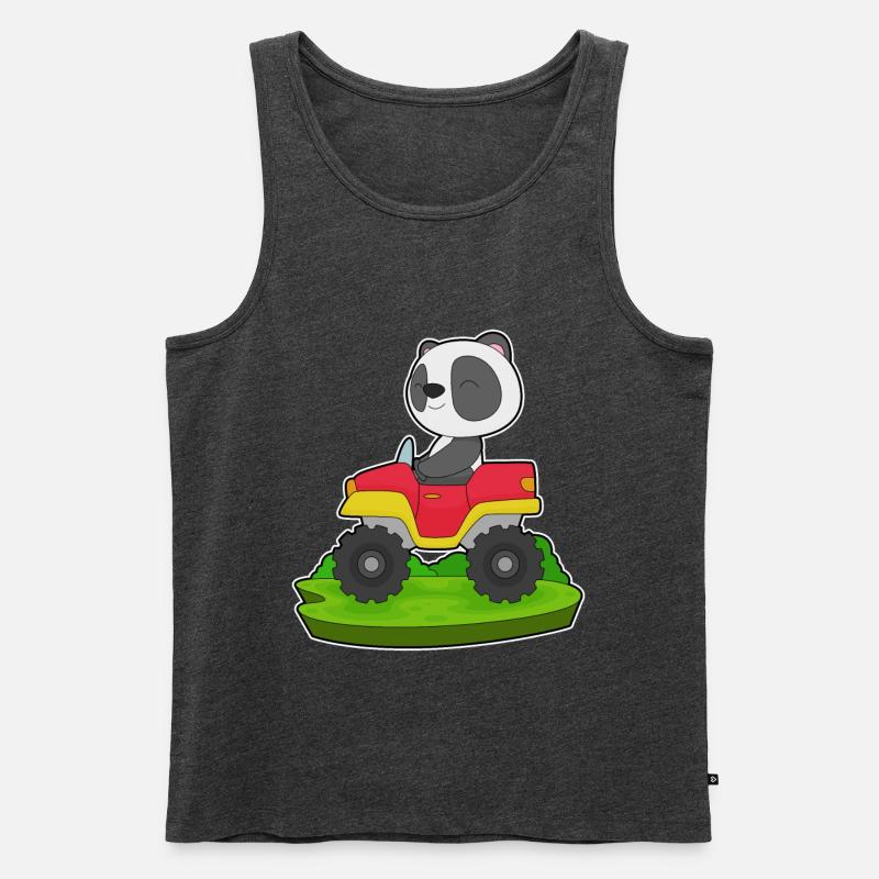Panda Auto - Männer Premium Bio Tank Top - Anthrazit meliert