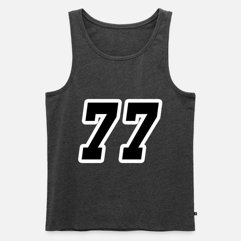 Nummer siebenundsiebzig 77 - Männer Premium Bio Tank Top - Anthrazit meliert