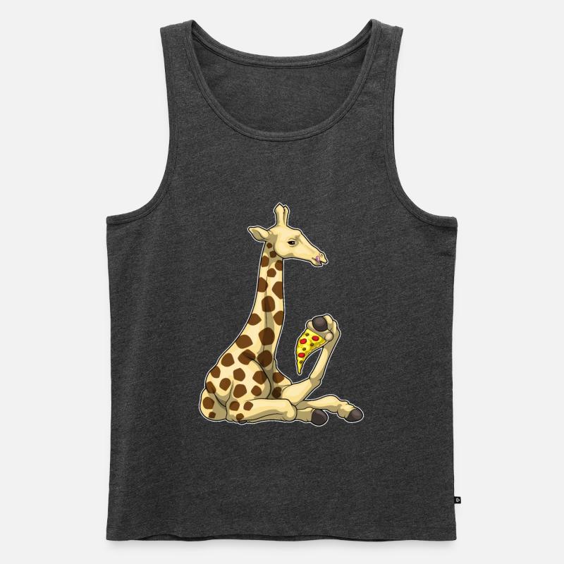 Giraffe Pizza - Männer Premium Bio Tank Top - Anthrazit meliert