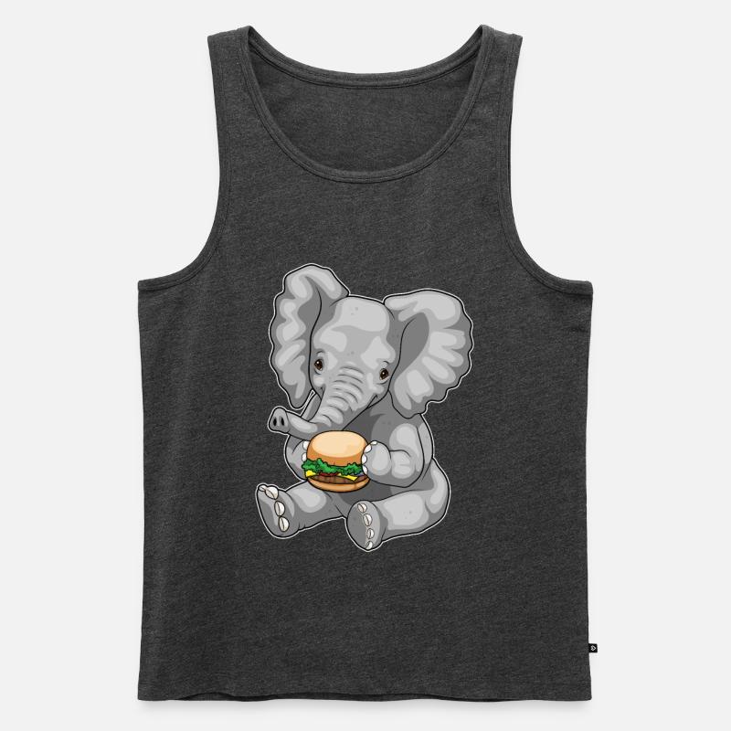 Elefant Burger - Männer Premium Bio Tank Top - Anthrazit meliert