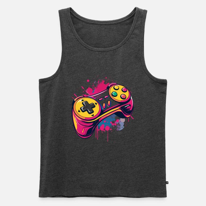 Gaming Controller - Männer Premium Bio Tank Top - Anthrazit meliert