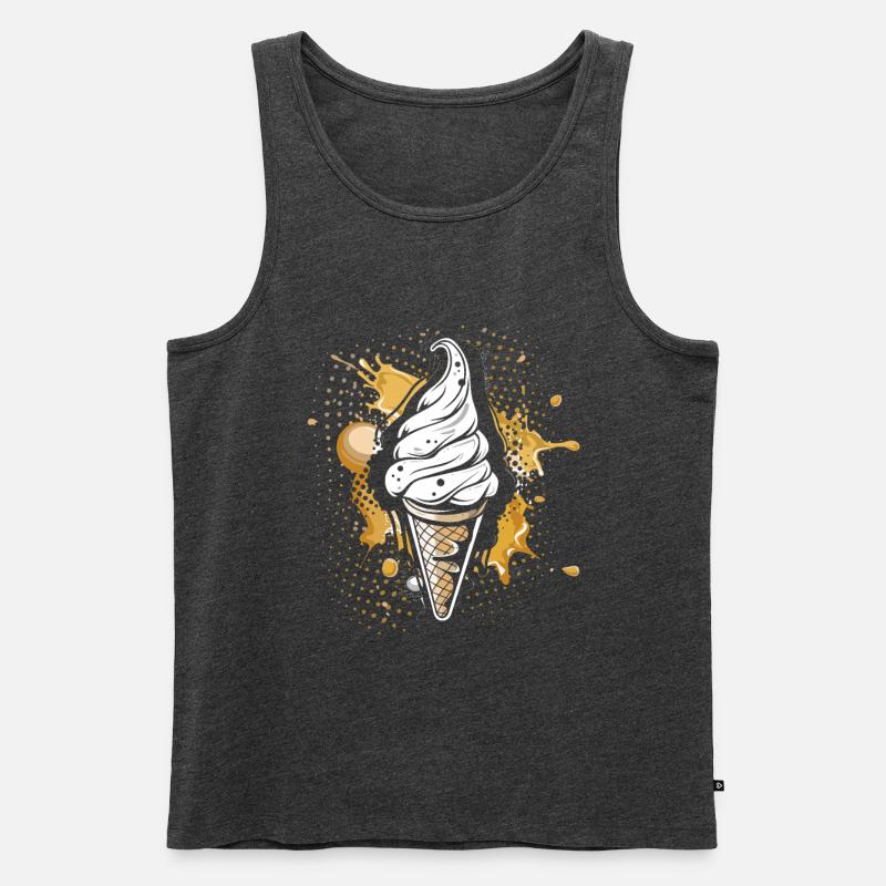 Eiswaffel Farbklecks - Männer Premium Bio Tank Top - Anthrazit meliert
