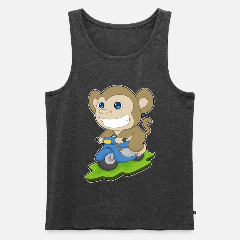 Affe Motorroller - Männer Premium Bio Tank Top - Anthrazit meliert