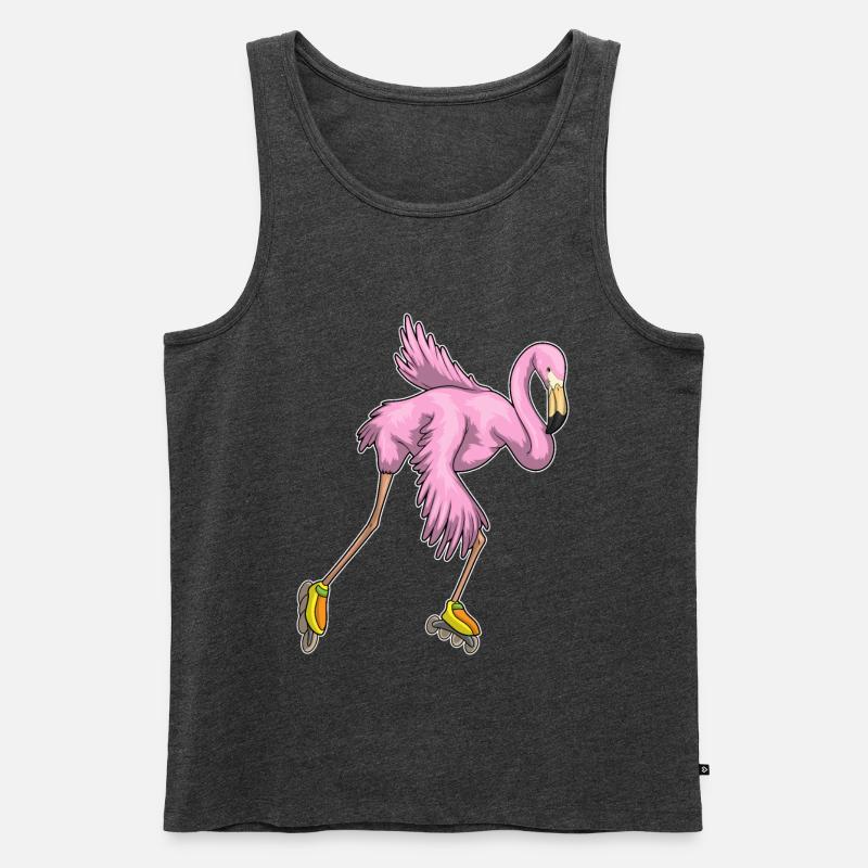 Flamingo Inline skating Rollschuhe - Männer Premium Bio Tank Top - Anthrazit meliert
