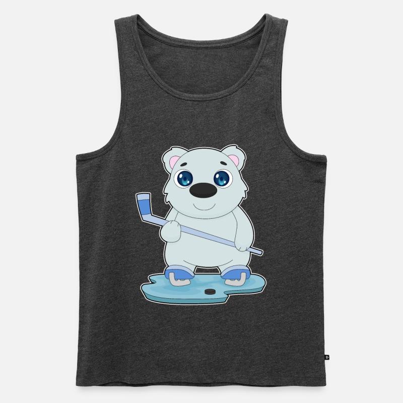 Eisbär Eishockey Eishockeyschläger - Männer Premium Bio Tank Top - Anthrazit meliert