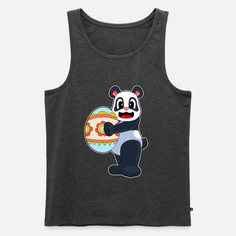 Panda Ostern Osterei - Männer Premium Bio Tank Top - Anthrazit meliert