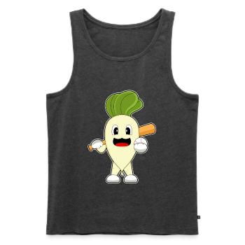 Radieschen Baseball Baseballschläger - Männer Premium Bio Tank Top - Anthrazit meliert - Vorne - Michal (187cm)