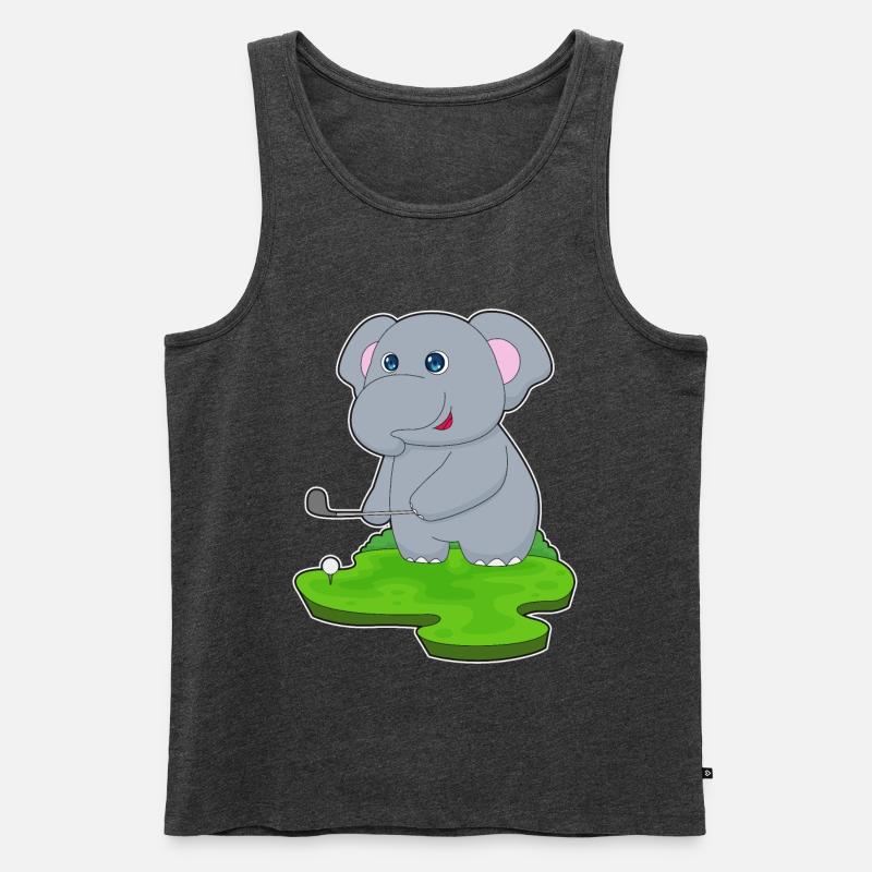 Elefant Golf Golfschläger - Männer Premium Bio Tank Top - Anthrazit meliert