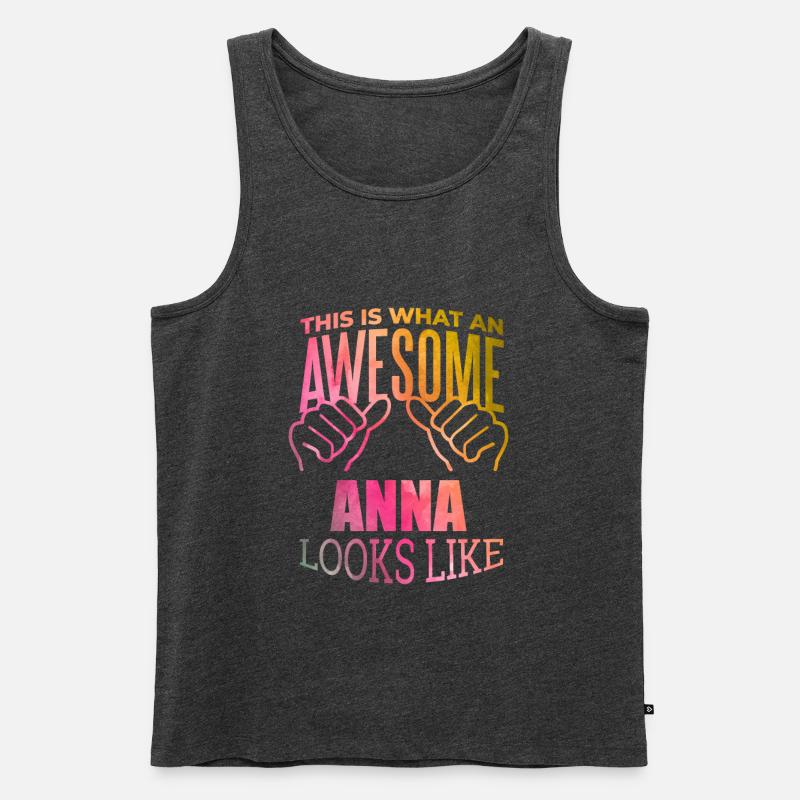 Anna - Männer Premium Bio Tank Top - Anthrazit meliert