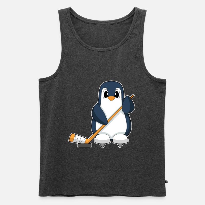 Pinguin Eishockey Eishockeyschläger - Männer Premium Bio Tank Top - Anthrazit meliert