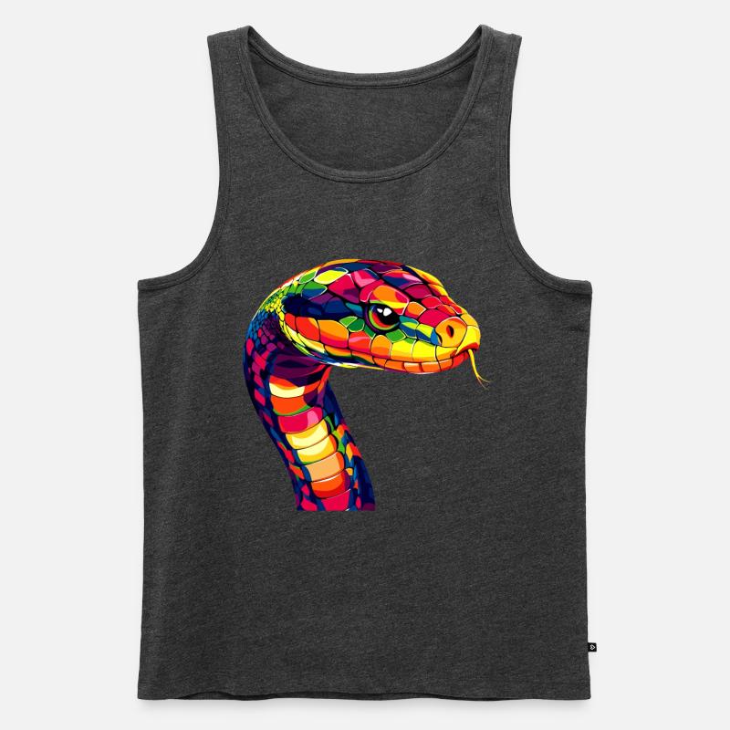 Schlange Python Kobra Mamba Klapperschlange Snake - Männer Premium Bio Tank Top - Anthrazit meliert